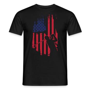 Amerikanische Flagge Scheibe Golf Tshirt Männer - Männer T-Shirt - Schwarz - Vorne - AI Model Male 178 light (178cm)
