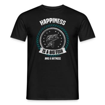 Glück ist ein großes Fisch-und Zeuge-Fischer-T-Stück - Männer T-Shirt - Schwarz - Vorne - AI Model Male 178 light (178cm)