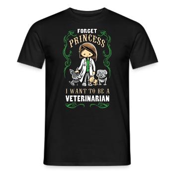forget princess i want to be a veterinarian shirt - Men's T-Shirt - black - Front - AI Model Male 178 light (178cm)