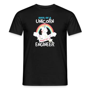 Ingenieur Engineer lustig Einhorn Spruch - Männer T-Shirt - Schwarz - Vorne - AI Model Male 178 light (178cm)