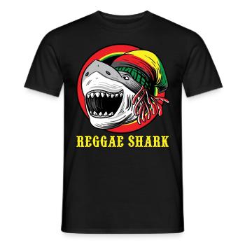 Reggae Shark Shirt Lustiges Rasta Cooles Geschenk - Männer T-Shirt - Schwarz - Vorne - AI Model Male 178 light (178cm)