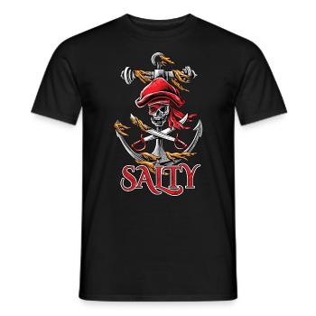 Weinlese-salzig Piraten-Anker-Seeshirt - Männer T-Shirt - Schwarz - Vorne - AI Model Male 178 light (178cm)