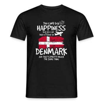 Denmark - Men's T-Shirt - black - Front - AI Model Male 178 light (178cm)