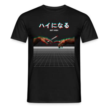 Vaporwave Création Adams Joint Get High 420 - T-shirt homme - noir - Devant - AI Model Male 178 light (178cm)