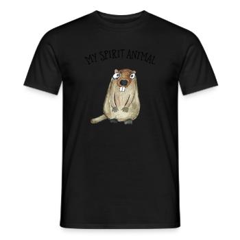 My Spirit Animal Murmeltier - Männer T-Shirt - Schwarz - Vorne - AI Model Male 178 light (178cm)