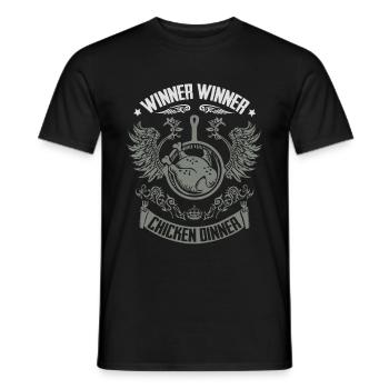 Sieger Sieger-Huhn-Abendessen - Männer T-Shirt - Schwarz - Vorne - AI Model Male 178 light (178cm)