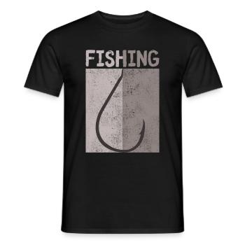 Angelhaken Angler Fischer Hobby Liebhaber Geschenk - Männer T-Shirt - Schwarz - Vorne - AI Model Male 178 light (178cm)