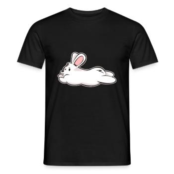 White Rabbit Rabbit Rabbit Comic Gift - Men's T-Shirt - black - Front - AI Model Male 178 light (178cm)
