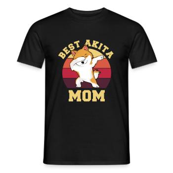 Akita Inu mom miss mom owner saying Funny - Men's T-Shirt - black - Front - AI Model Male 178 light (178cm)