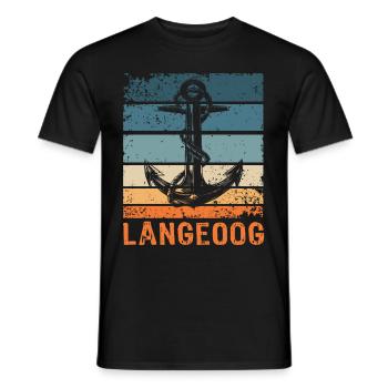 Langeoog Nordseeinsel Anker - Männer T-Shirt - Schwarz - Vorne - AI Model Male 178 light (178cm)