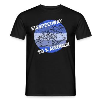 Eisspeedway 100% Adrenalin Motorradfahrer Motorrad - Männer T-Shirt - Schwarz - Vorne - AI Model Male 178 light (178cm)