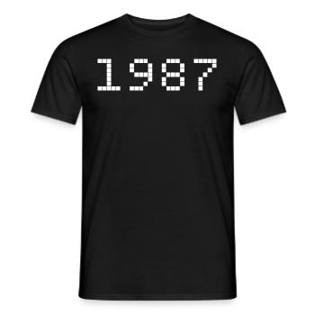 1987 Année de naissance - T-shirt homme - noir - Devant - AI Model Male 178 light (178cm)