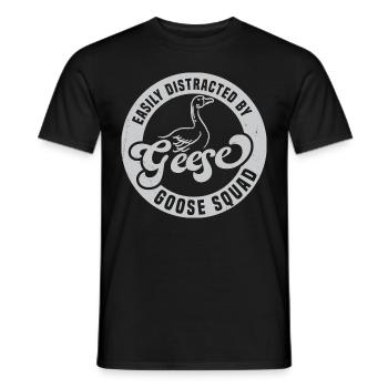 Easily Distracted by Geese Cute Nature Wildlife - Men's T-Shirt - black - Front - AI Model Male 178 light (178cm)