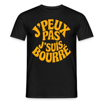 J'Peux Pas J'Suis Bourré Apéro Humour - T-shirt homme - noir - Devant - AI Model Male 178 light (178cm)