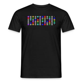 Partitions sur le manche de guitare - T-shirt homme - noir - Devant - AI Model Male 178 light (178cm)