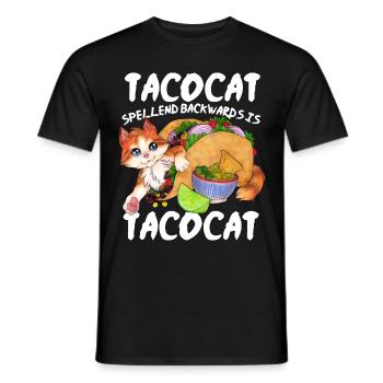 Tacocat Lustige Katze in einem Taco Geschenk - Männer T-Shirt - Schwarz - Vorne - AI Model Male 178 light (178cm)