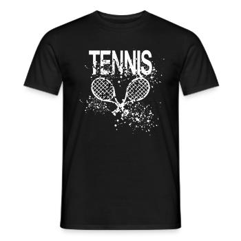 Tennis - Männer T-Shirt - Schwarz - Vorne - AI Model Male 178 light (178cm)