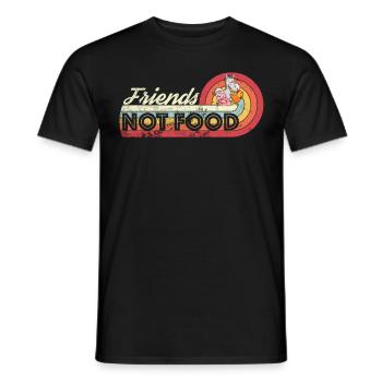 Friends not Food Vegan Vintage Retro - Männer T-Shirt - Schwarz - Vorne - AI Model Male 178 light (178cm)