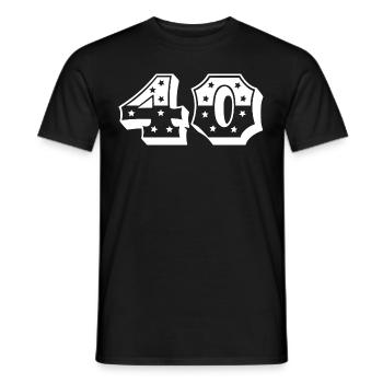 Numéro 40 - T-shirt homme - noir - Devant - AI Model Male 178 light (178cm)
