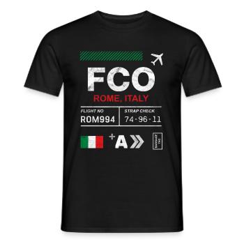 Etikett des Flughafens Rom - Männer T-Shirt - Schwarz - Vorne - AI Model Male 178 light (178cm)