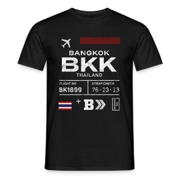 Etikett des Flughafens Bangkok - Männer T-Shirt - Schwarz - Vorne - AI Model Male 178 light (178cm)