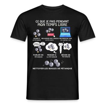 Pétanque Idée Cadeau Homme Humour Papy - T-shirt homme - noir - Devant - AI Model Male 178 light (178cm)