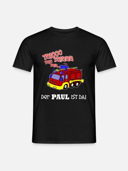 Geburt Geschenk Geburtstag Name Paul Feuerwehr - Männer T-Shirt - Schwarz