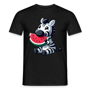 Zebra Melon Pastèque Fruit Fruité - T-shirt homme - noir - Devant - AI Model Male 178 light (178cm)