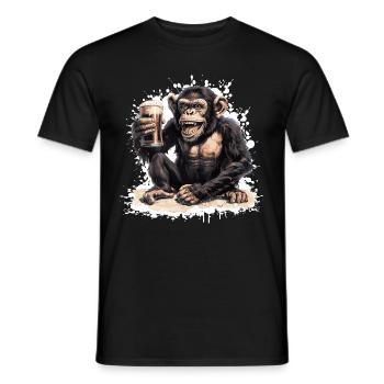 Bière de singe drôle - T-shirt homme - noir - Devant - AI Model Male 178 light (178cm)