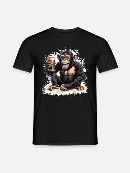 Monkey Beer Funny - Men's T-Shirt - black