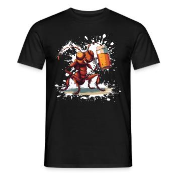 Ant Beer Funny - Men's T-Shirt - black - Front - AI Model Male 178 light (178cm)