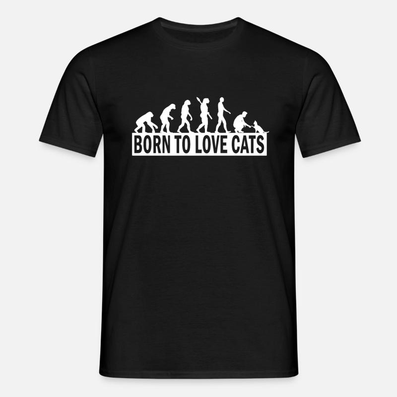 Cat evolution cat lover gift - Men's T-Shirt - black
