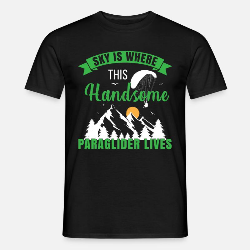 Gleitschirm - Männer T-Shirt - Schwarz