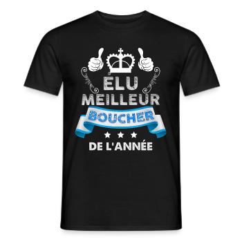 Élu meilleur boucher de l'année - T-shirt homme - noir - Devant - AI Model Male 178 light (178cm)