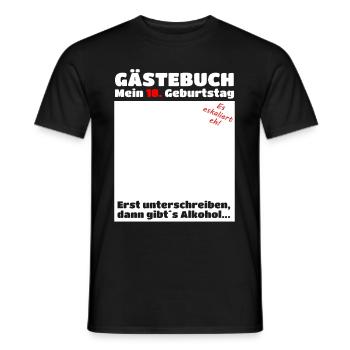 Livre d’or 18e anniversaire Liste des invités Jeunes filles - T-shirt homme - noir - Devant - AI Model Male 178 light (178cm)