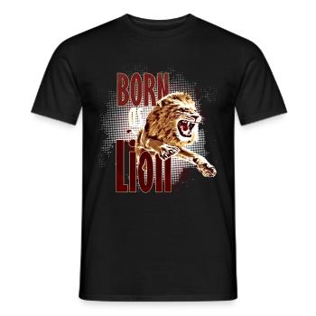 geboren als löwe 2 - Männer T-Shirt - Schwarz - Vorne - AI Model Male 178 light (178cm)