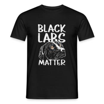 Schwarzer Labrador: Black Labs Matter - Männer T-Shirt - Schwarz - Vorne - AI Model Male 178 light (178cm)