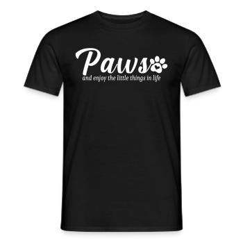 Paws and enjoy the little things in life - Men's T-Shirt - black - Front - AI Model Male 178 light (178cm)