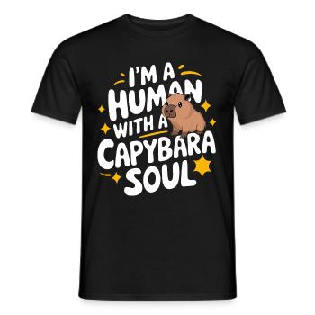 Capybara Capybara Animal rongeur - T-shirt homme - noir - Devant - AI Model Male 178 light (178cm)