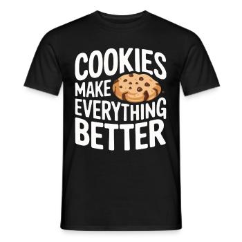 Cookies Cookie Keks Kekse Schokolade - Männer T-Shirt - Schwarz - Vorne - AI Model Male 178 light (178cm)