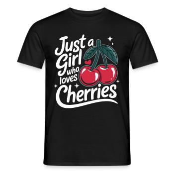 Kirsche Kirschen Früchte Essen - Männer T-Shirt - Schwarz - Vorne - AI Model Male 178 light (178cm)