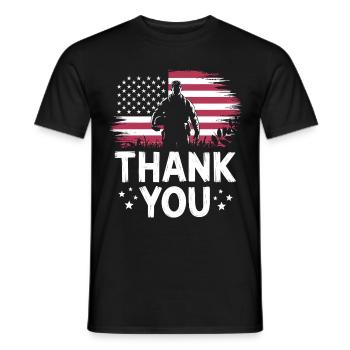Soldat militaire vétéran - T-shirt homme - noir - Devant - AI Model Male 178 light (178cm)
