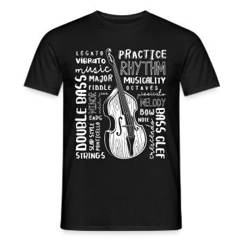 Typographie cadeau contrebasse contrebasse - T-shirt homme - noir - Devant - AI Model Male 178 light (178cm)