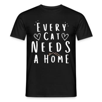 Every Cat Needs A Home,Funny Sphynx Cat Tee-shirt - Men's T-Shirt - black - Front - AI Model Male 178 light (178cm)