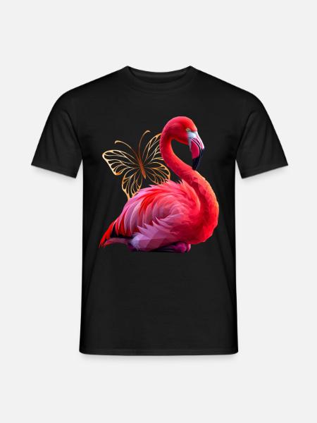 Flamingo - Männer T-Shirt - Schwarz