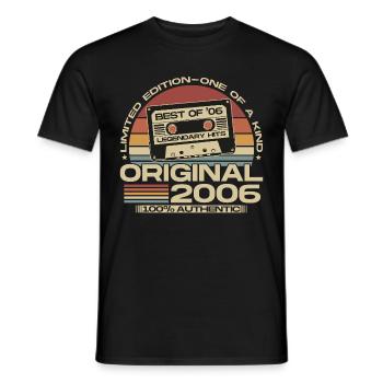 Jahrgang 2006 Vintage Retro Geburtstag Geschenk - Männer T-Shirt - Schwarz - Vorne - AI Model Male 178 light (178cm)