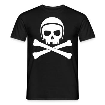 Totenkopf mit Motorradhelm - Skull with Helmet - Männer T-Shirt - Schwarz - Vorne - AI Model Male 178 light (178cm)