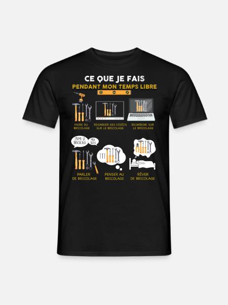 Papa Bricoleur Idée Cadeau Homme Humour Outils - T-shirt homme - noir