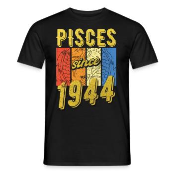 Poissons 1944 Anniversaire Zodiac Cadeau - T-shirt homme - noir - Devant - AI Model Male 178 light (178cm)