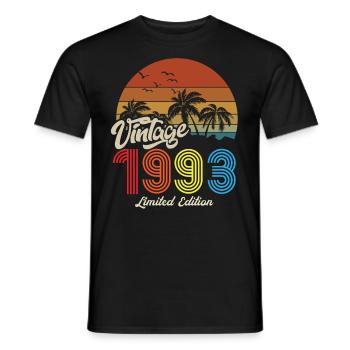 Unique vintage 1993 Limited edition - Men's T-Shirt - black - Front - AI Model Male 178 light (178cm)